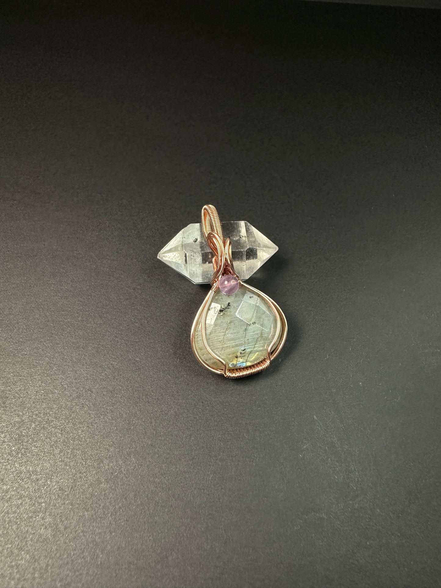 Labradorite & Amethyst Pendant