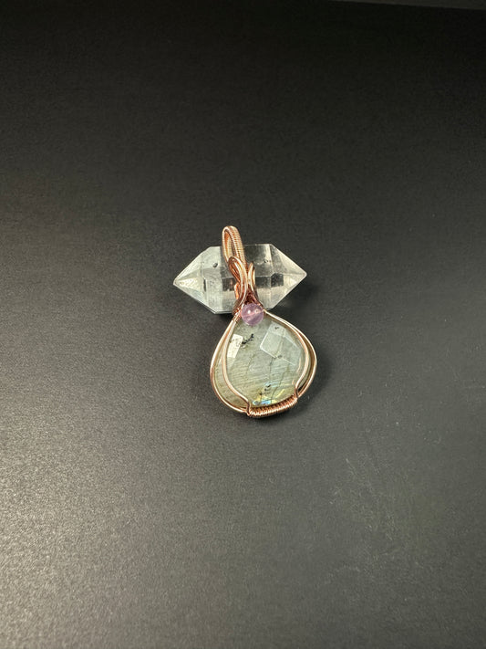 Labradorite & Amethyst Pendant