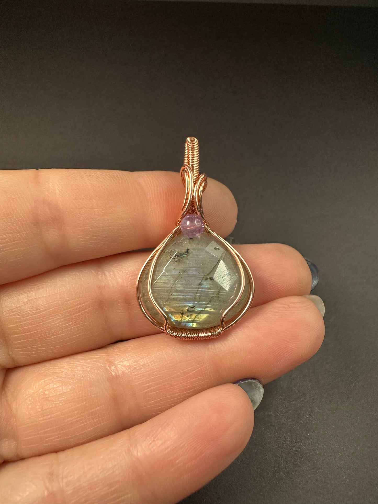 Labradorite & Amethyst Pendant