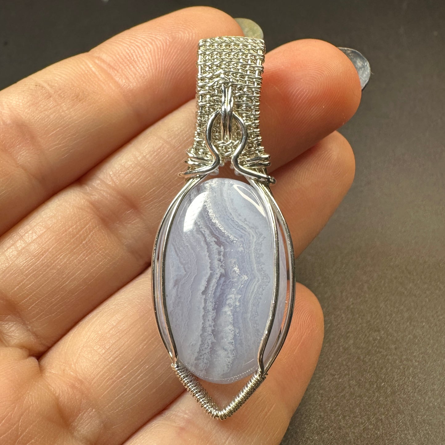 Blue Lace Agate Pendant