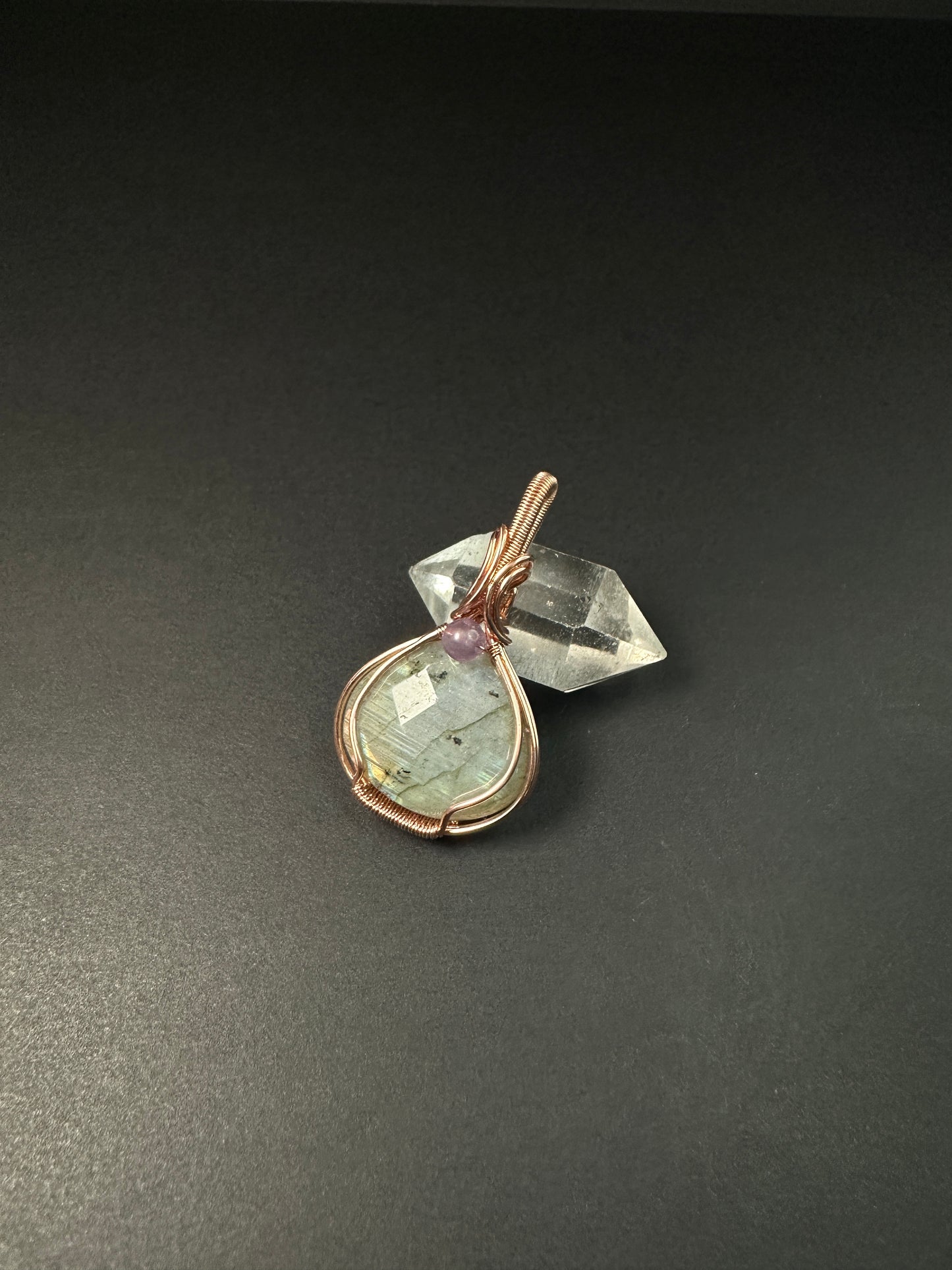 Labradorite & Amethyst Pendant